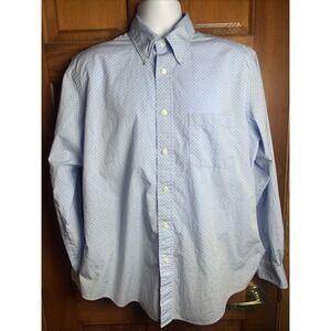 Brook Brothers Regent Shirt Mens Large Blue Long Sleeve Casual Vacation